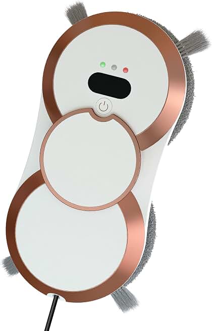 Automatic Window Cleaning Robot with Dual Spray &amp; 6000Pa Suction | Smart Glass Cleaner for Hard-to-Reach Windows, Frameless Edge Detection, Anti-Drop Safety System