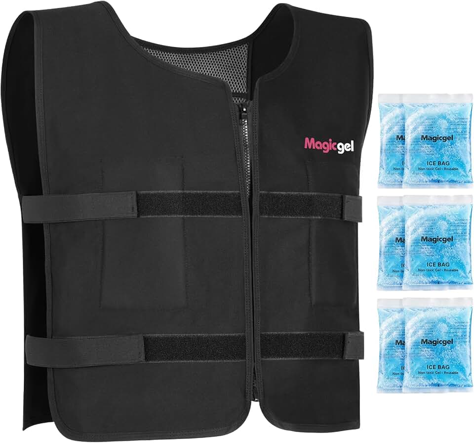 Magic Gel Cooling Vest with Ice Packs for Men &amp; Women, Adjustable Ice Vest for Outdoor Work, Motorcycle Riding &amp; Extreme Heat