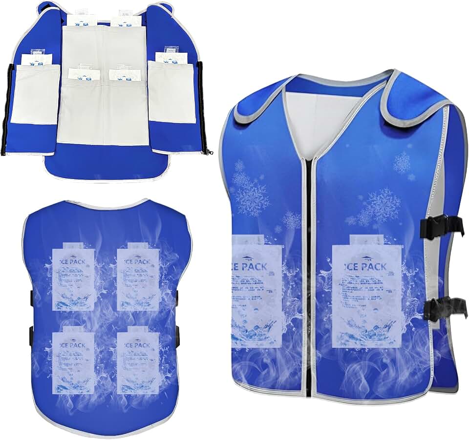 Ice Vest, Cooling Vest for Men &amp; Women with 30 PCS Ice Packs, Adjustable Cool Vests for Working Hot Weather