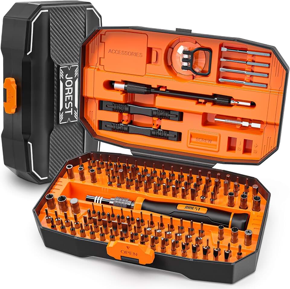 JOREST 152 in 1 Precision Screwdriver Set, Mini Screwdriver Tool Kit | Gifts for Men, Magentic Repair Tool for Macbook, Laptop, PC, PS5, iPhone, Xbox, RC, Jewelers, Watch, Glasses, Electronics Recycled Claim Standard Blended