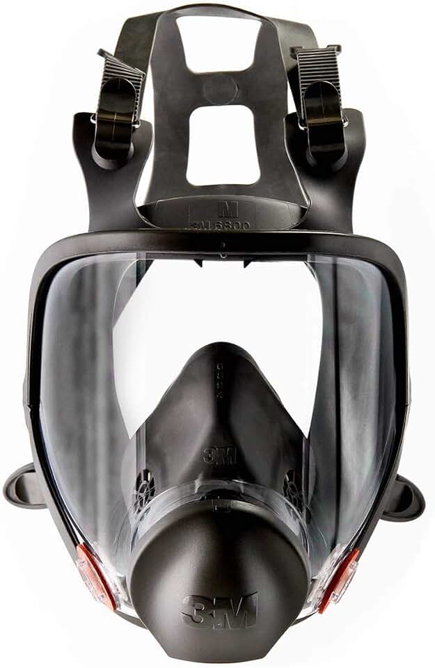 3M Full Facepiece Reusable Respirator 6700, NIOSH, Small | Large Lens, ANSI High Impact Eye Protection, Silicone Face Seal, Four-Point Harness, Comfortable Fit
