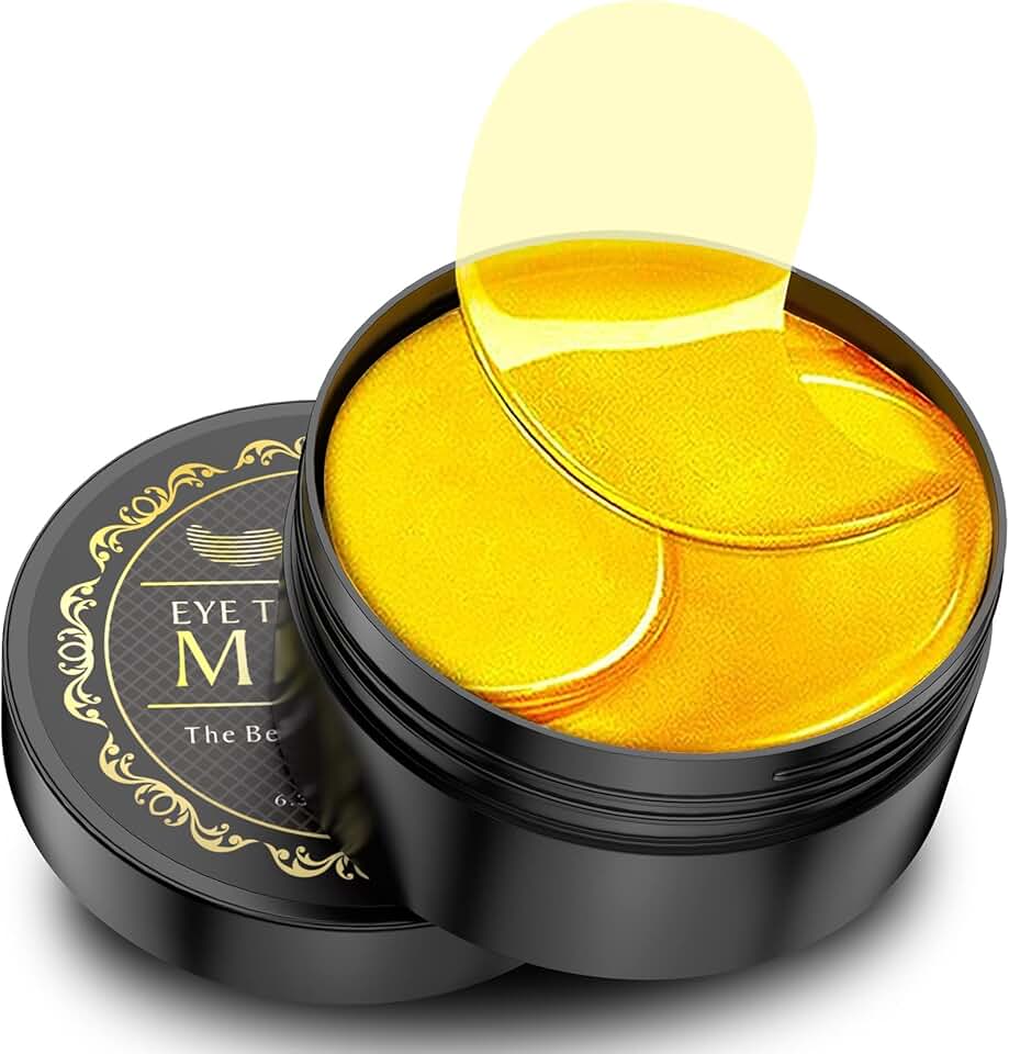 NAZANO 24K Gold Under Eye Patches - 60 Pack Eye Masks | for Puffy Eyes, Dark Circles, Bags &amp; Wrinkles, With Collagen &amp; Hyaluronic Acid, Eye Care Pads Daily for Skincare