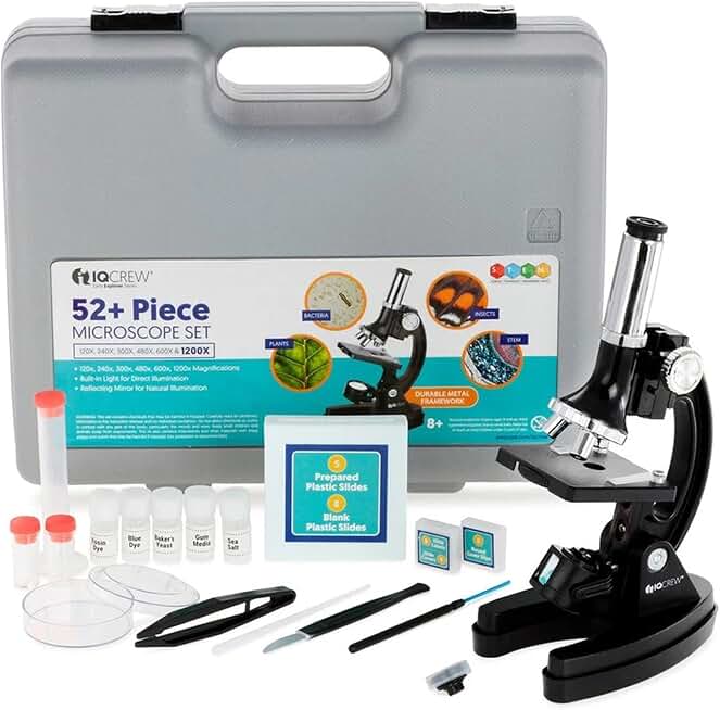 AmScope M30-ABS-KT51 STEM Microscope Kit, Monocular, Black | Monocular Head Compound Biological Microscope