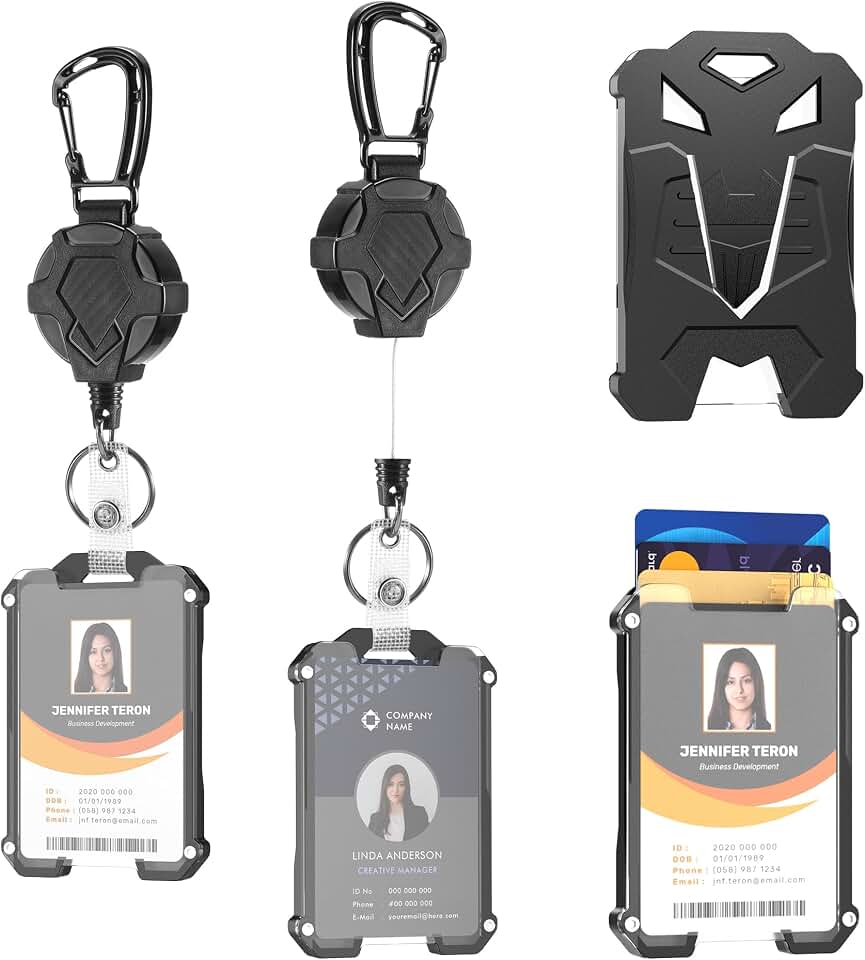 2Pcs ID Badge Holder Retractable Clip for Office Work Bus Total Key | Strong and Nice