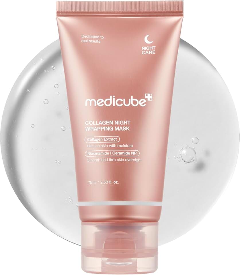 medicube Wrapping Mask Collagen - Overnight Peel Off Facial Mask | Elasticity &amp; Hydration Care, Reduces Sagging &amp; Dullness - Hydrolyzed Collagen For Radiant Skin, Korean Skin Care, 2.53 fl.oz