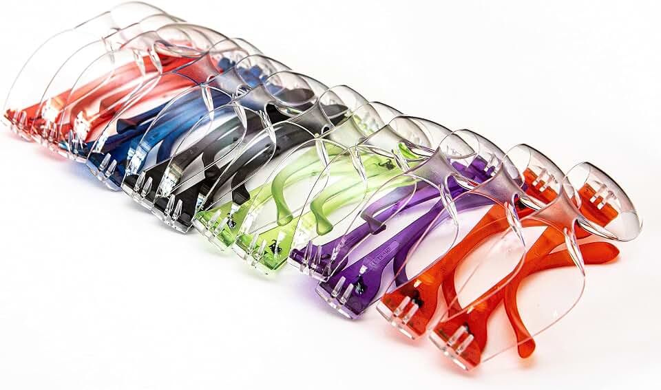 G &amp; F Products 13016-NEW Safety Goggles, 99% Protection Against UV-A, B &amp; C Rays, Impact &amp; Ballistic Resistant, Clear Lenses, 12 Pack