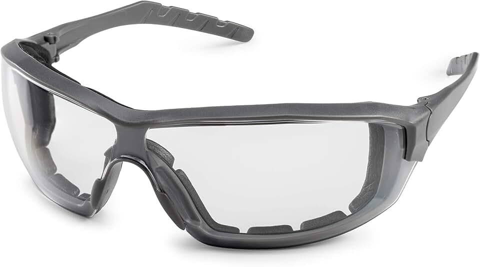 Gateway Safety 22GY79 Silverton Temple Version Safety Glass, Gray Frame - Clear FX2 Anti-Fog Lens,One Size