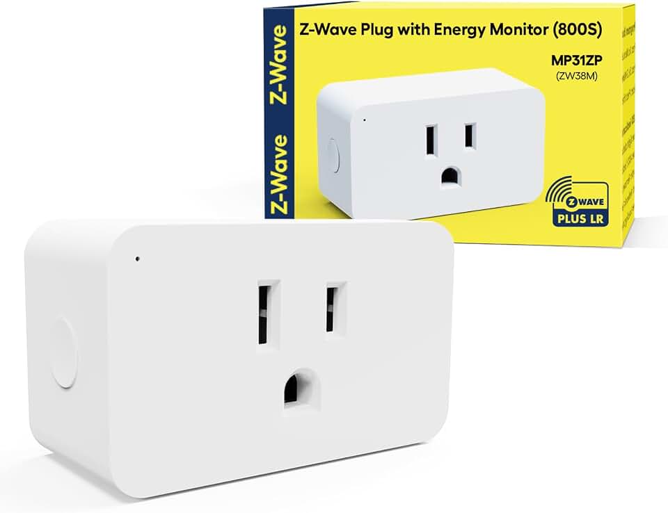 Minoston Zwave Plug, 800 Series with Energy Monitoring, Power Meter Z-Wave Outlet Switch, Z-Wave hub Required, Work with SmartThings, Wink, Vera, Z-Box Hub, Home Assistant (MP31ZP)