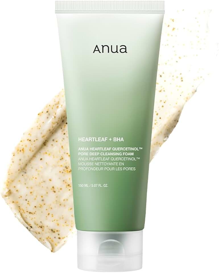 Anua Heartleaf Quercetinol Pore Deep Cleansing Foam, 5.07 fl.oz | Face wash for Pore Refining Cleanser, Hydrating Daily Cleanser For Double Cleansing, Soft Foaming with BHA, Korean Skincare