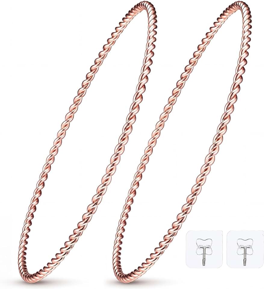 Tudomro 2 Pcs Twisted Copper Tensor Rings for Smart Meter, 6.5 Inch | Pure Copper Twisted Design, Protection for Electrical Panels, Includes Mounting Clips, Energy Harmonizing Coils