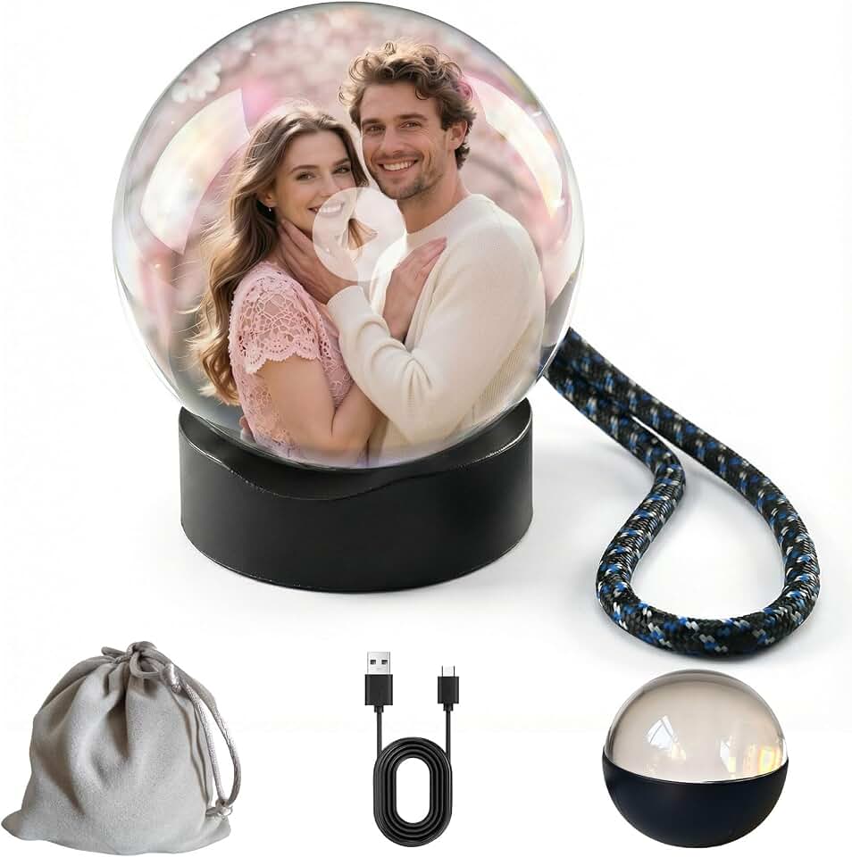 Memory Orb Ball – 2.7" Crystal Video Orb, USB Upload Photos &amp; Videos, Auto Loop Playback, Personalized Gift for Couples, Anniversary, Birthday, Wedding &amp; Mother's Day (Mac &amp; Windows)