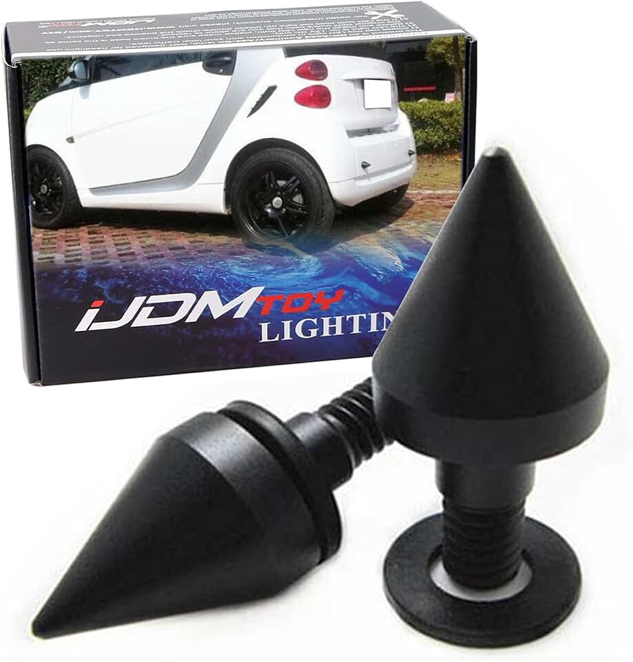 iJDMTOY Matte Finish Black Finish Front or Rear Bumper Protector Spikes Guards Compatible with 2007-2015 W451 Smart Fortwo