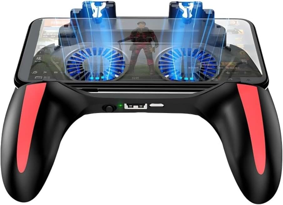 Hakeeta Mobile Phone Gamepad, Game Controller, Mobile Game Controller with Dual Cooling Fans, 2500mah / 5000mah Battery Optional, Suitable for 4.7-6.5 Inch Mobile Phones.(5000mah)