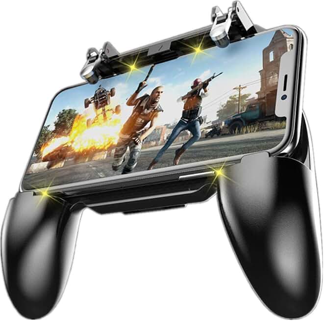 COOBILE Mobile Game Controller for PUBG Mobile Controller L1R1 Mobile Game Trigger Joystick Gamepad for iOS &amp; Android Phone(W10 update)