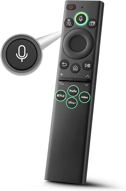Remote Control for Samsung Smart TV &amp; Frame TV Universal Replacement | for 2019-2026 Samsung Solar/Curved/Crystal TVs Supports Voice Control, 4 Shortcut Keys, Premium ABS Material, 1 Year Warranty Global Recycled Standard
