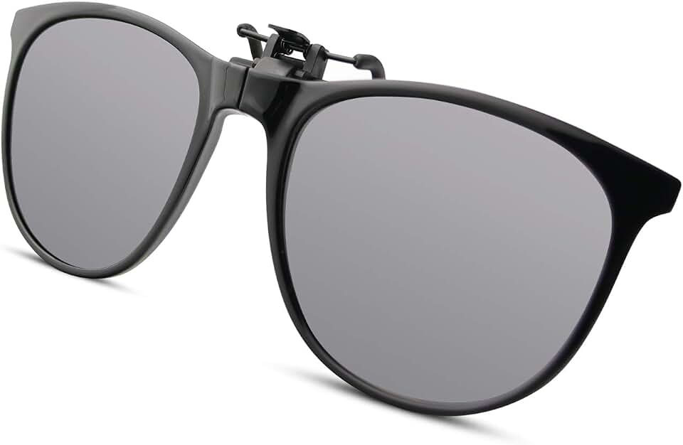 Bauhaus Polarized Clip on Sunglasses Over Prescription Glasses Flip up Sunglasses Foldable Anti-Glare For Fishing &amp; Hiking