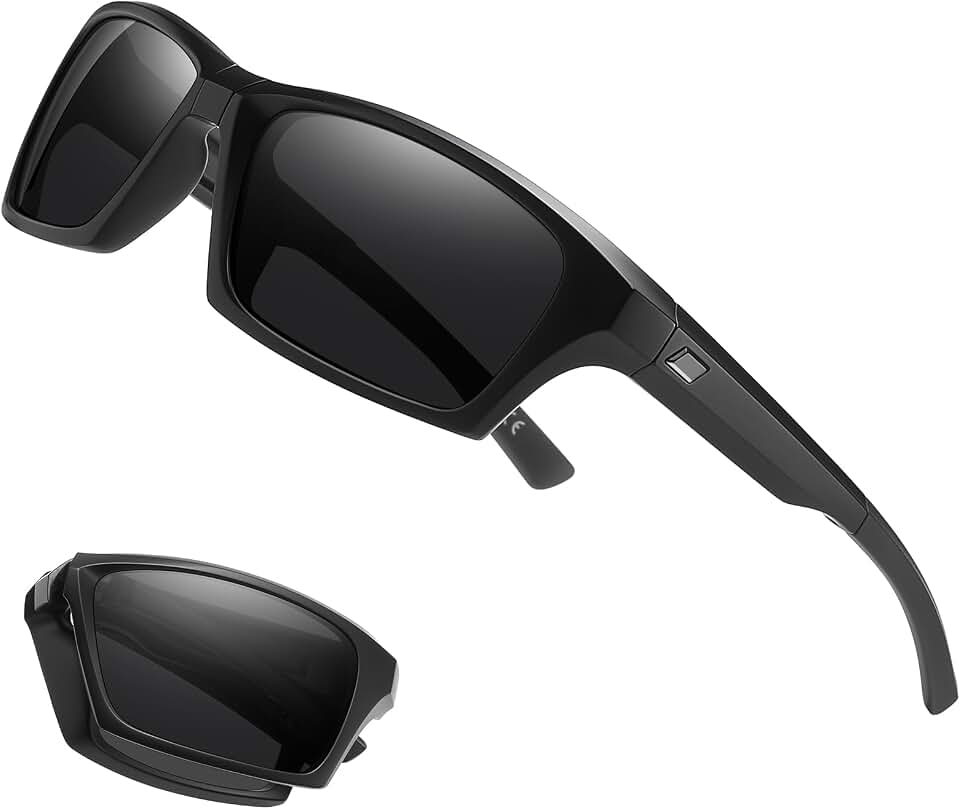 Barcur Sports Folding Sunglasses for Men Women, TR90 Frame, Polarized Sun Glasses for Driving, Fishing, Outdoor Sports