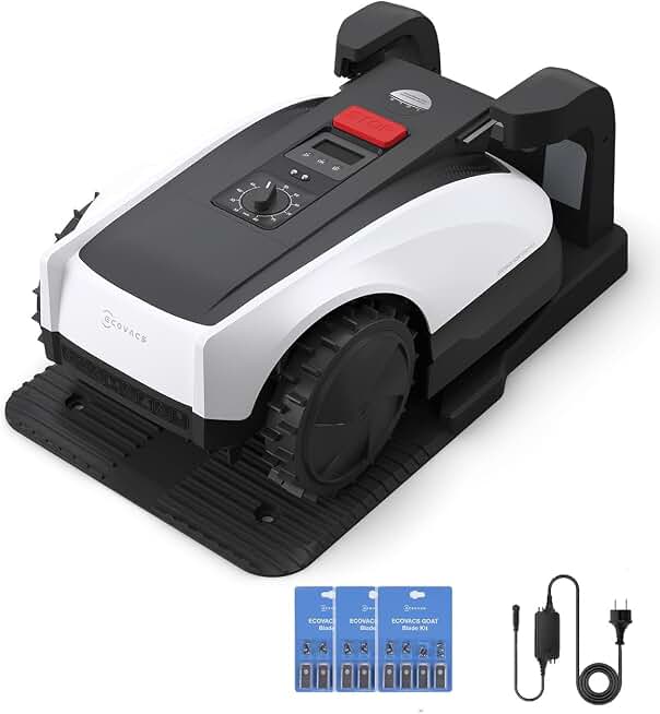 ECOVACS Goat O1000 RTK Care Robot Lawn Mower, RTK Navigation, 1/4 Acre | Wire-Free, Auto Mapping, Smart Multi-Zone Management, 62dB Quiet, App Control, Includes 36 Extra Blades