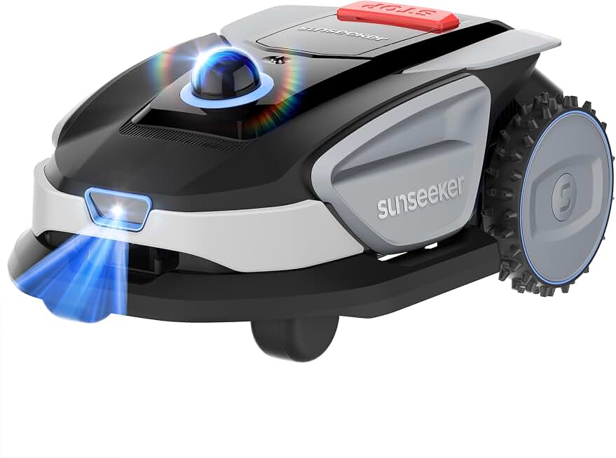 Sunseeker S4 Robot Lawn Mower, 3D LiDAR, Vision AI, 0.25 Acre, Wire-Free | Reliable wire-free mowing for homeowners with complex yards, trees, shade and narrow passages. ClimatePartner certified