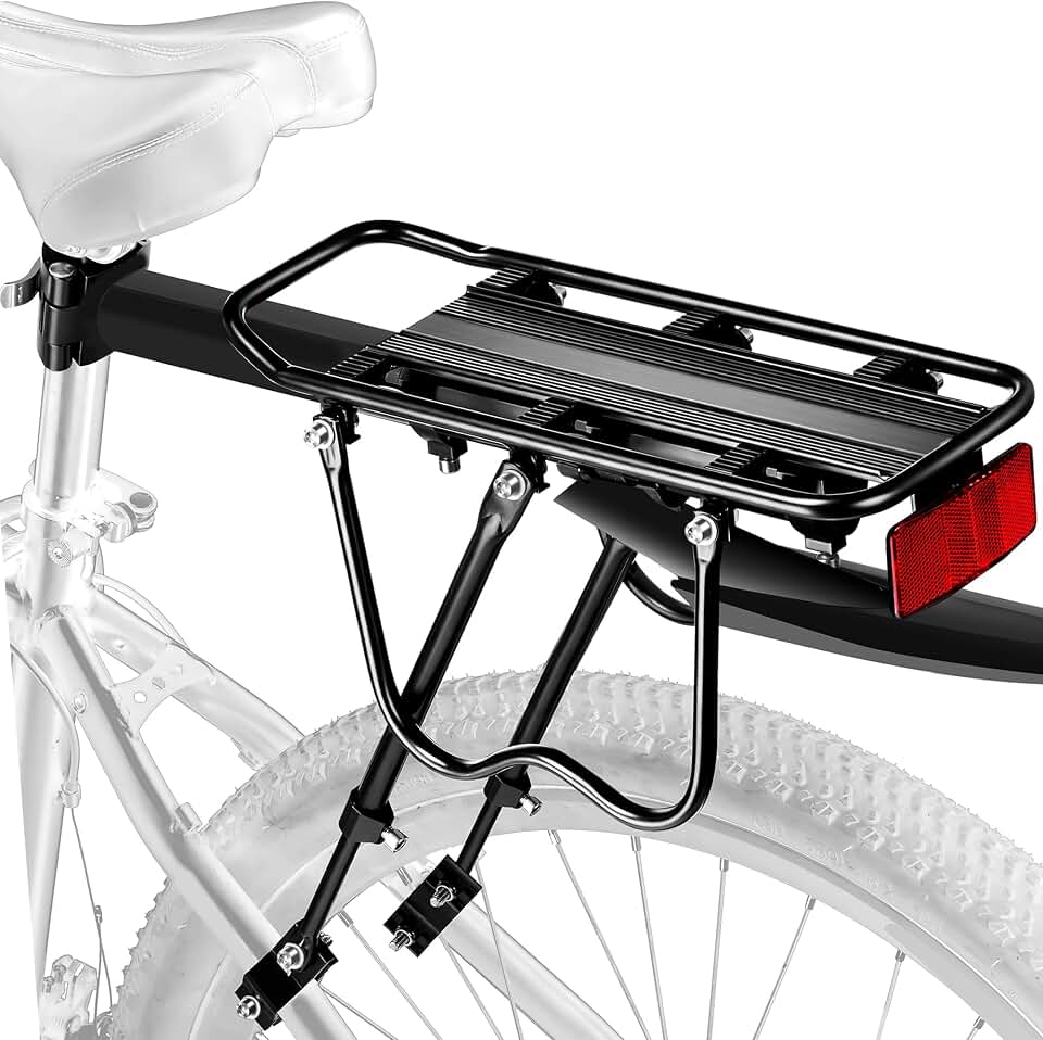 Rear Bike Rack,Bike Cargo Rack w/Fender &amp; Large Size Reflective,Quick Release Mountain Road Bicycle Rear Racks,Universal Bike Luggage Rack,Large Capacity Bike Pannier Rack,YONTUO