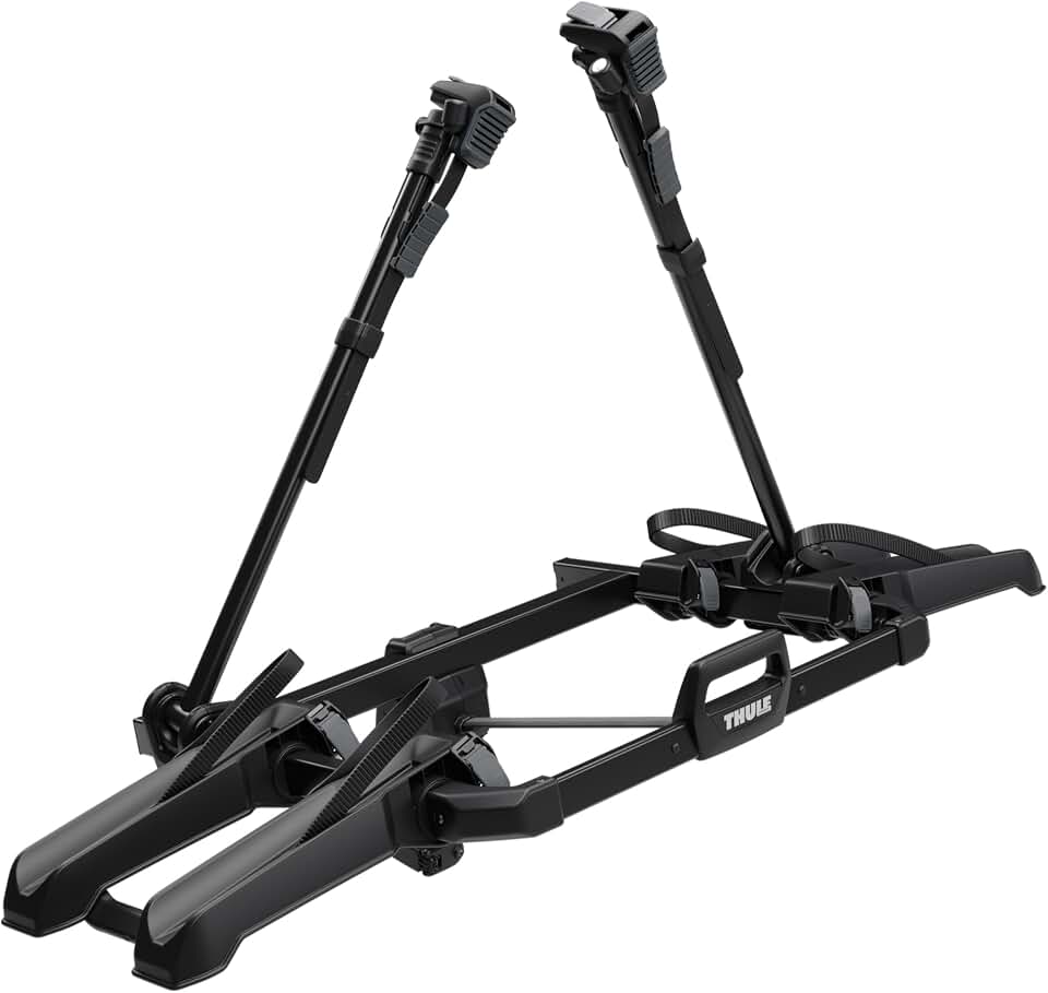 Thule Outpace 2 Bike Hitch Rack, 2" &amp; 1.25" Hitch, 110lb Capacity | OutPace Bike Rack - Compact Foldable Hitch Mount for 2 Bikes