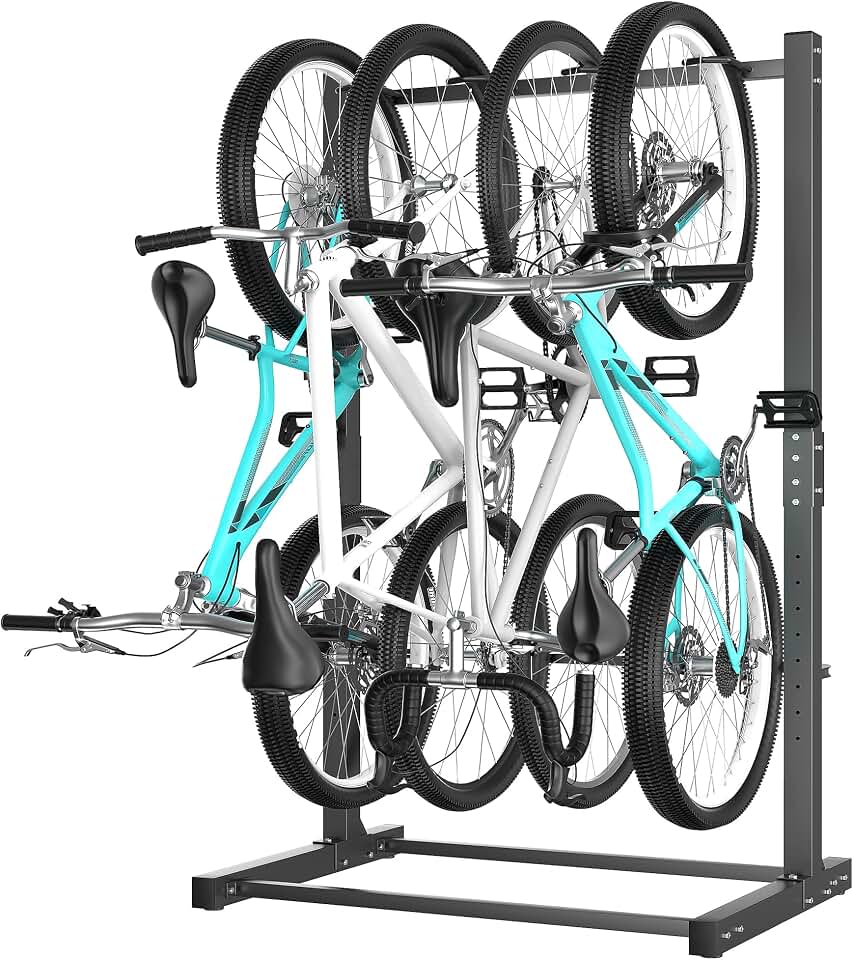 Ultrawall Freestanding Bike Rack, Vertical Bike Storage Stand for Garage | Indoor Bicycle Organizer, Holds Up to 4 Bikes