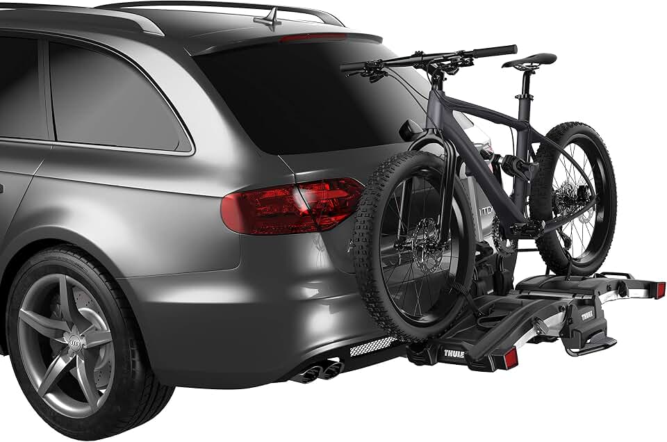 Thule EasyFold XT 2 Hitch Bike Rack, 130lb Load Capacity, E-Bike Compatible | EasyFold XT 2-Bike Hitch Rack | Steel, Foldable, E-Bike Compatible