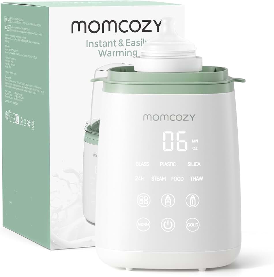 Momcozy Bottle Warmer for Baby, Fast Heating Breastmilk for All Bottles | Newborn Essentials for Mom, Accurate Temperature Control, 10-in-1 Multifunction with Timer, Automatic Shut-Off, One Touch Set