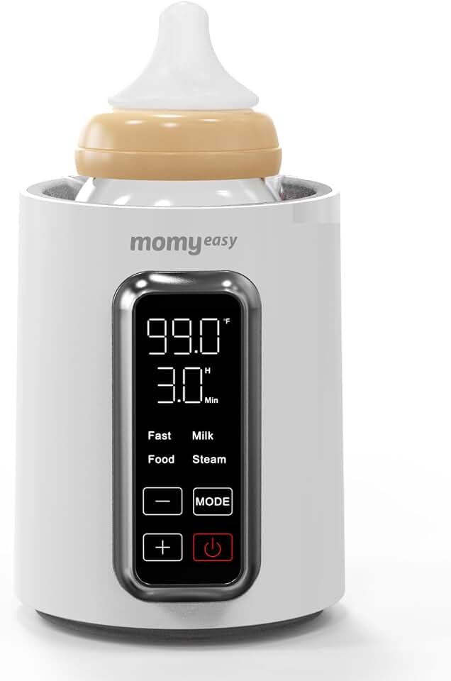 MOMYEASY Fast 2-Minute Baby Bottle Warmer for Breastmilk &amp; Formula | 8-in-1 Functions, Fast &amp; Even Heating, Easy Operation, Newborn Essentials, Time Temp Control, Compatible with Baby Bottles
