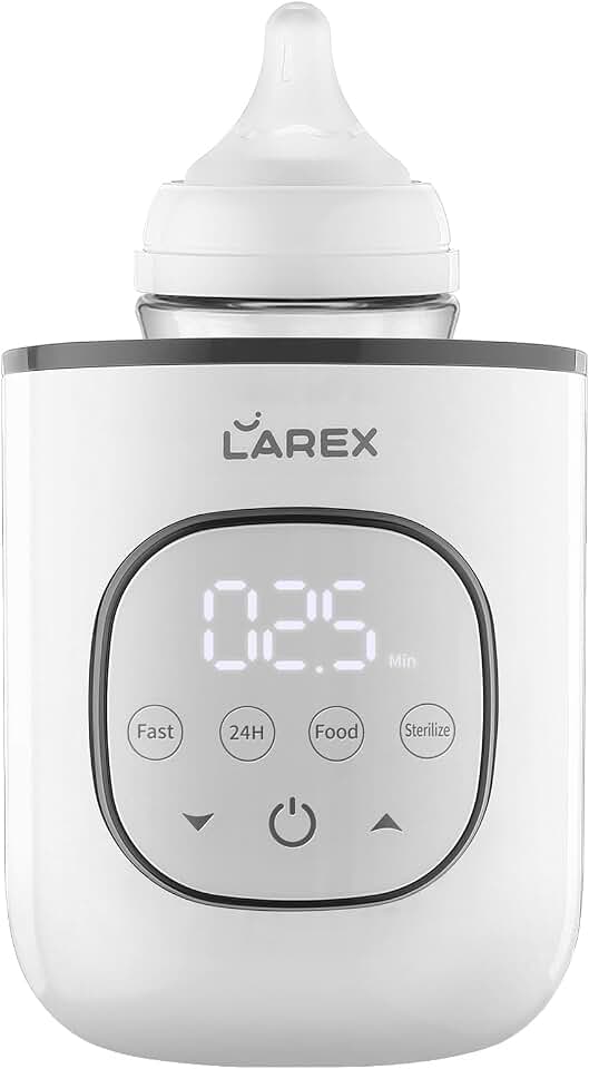 LAREX Bottle Warmer, Fast Baby Bottle Warmer for Breastmilk and Formula, with Timer and Accurate Temp Control, 8 in 1 Baby Milk Warmer BPA Free with Digital Display, Bottle Warmers for All Bottles