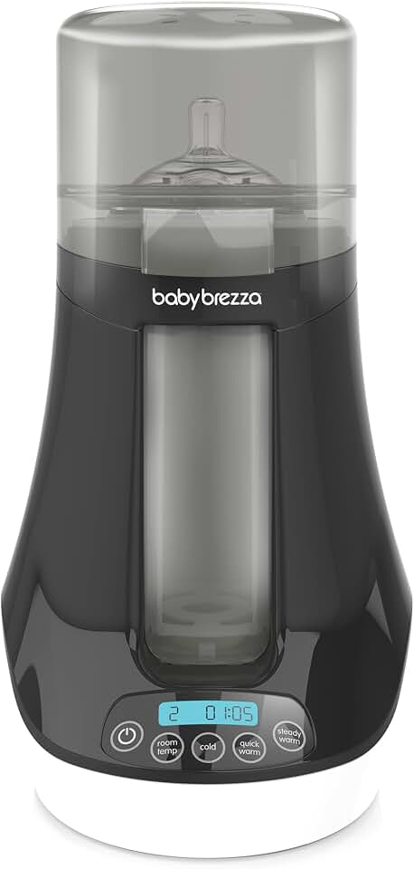 Baby Brezza Fast Baby Milk Warmer for All Bottles of Formula + Breastmilk | Distinct Temperatures for Safe Warming of Breastmilk or Formula - Universal Fit for All Bottles - Also Defrost Bags + Jars