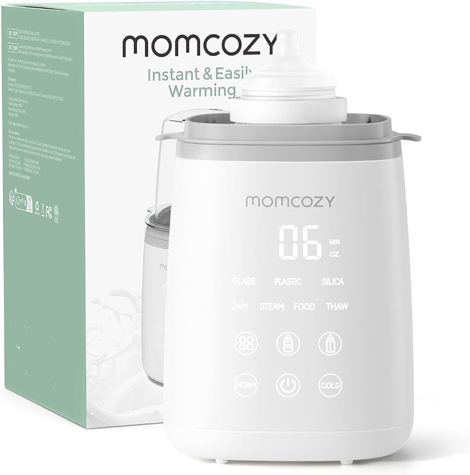Momcozy Bottle Warmer for Baby, Fast Heating Breastmilk for All Bottles | Newborn Essentials for Mom, Accurate Temperature Control, 10-in-1 Multifunction with Timer, Automatic Shut-Off, One Touch Set