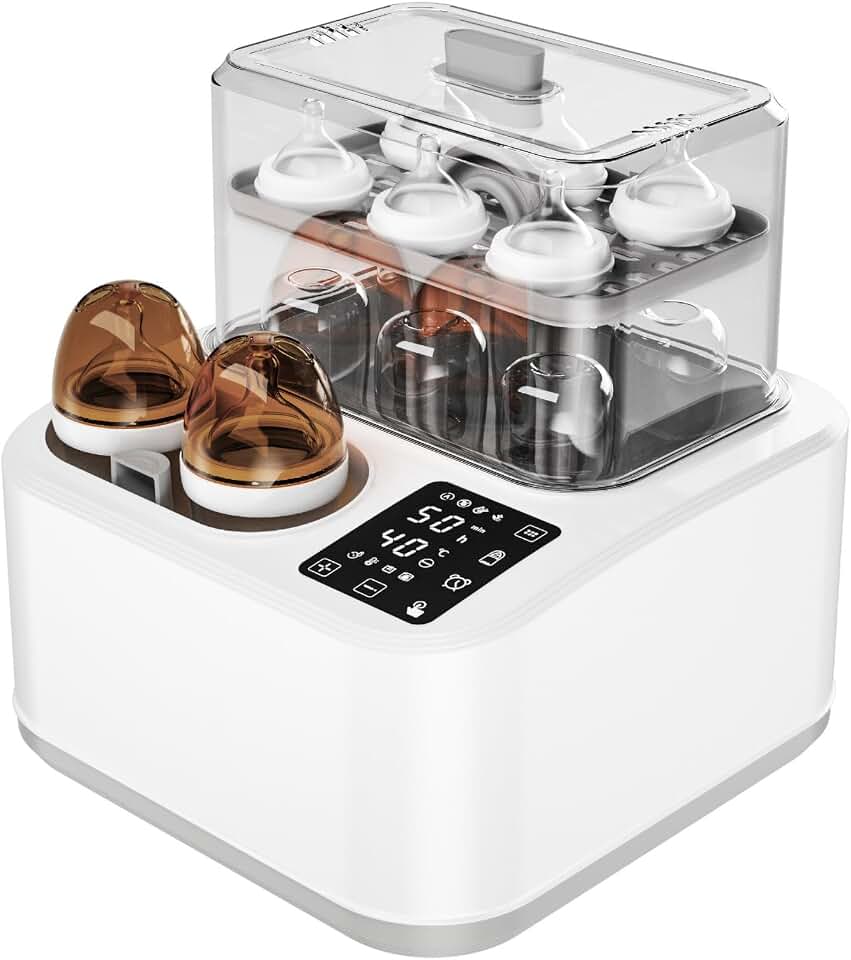 Smart 8in-1 Baby Bottle Warmer for Breastmilk Sanitizer&amp;Dryer | Multifunction Bottle Warmer Sanitizer and Dryer / Food-grade Polypropylene material/Space-Saving/Smart Bottle Warmer/