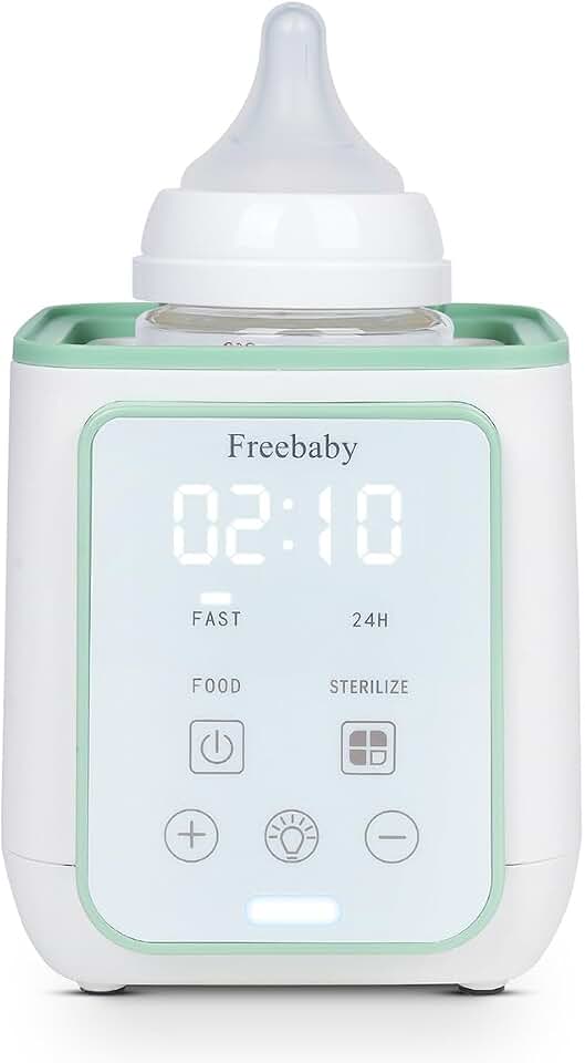 Freebaby Bottle Warmer, 10-in-1 Fast Baby Bottle Warmer for Breast Milk &amp; Formula,Milk Warmer with Multi-Temperature Setting,Auto Shut-Off,Defrost &amp; Food Heating,Fit for All Bottles(Green)