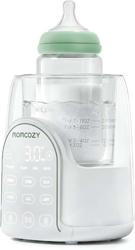 Momcozy NightPro Bottle Warmer for Baby Breast Milk with Night Light | Easy Night Feeding, BPA-Free Tritan, Fast &amp; Even Heating with Nutrients Preserved, Newborn Breastfeeding Essentials for Mom