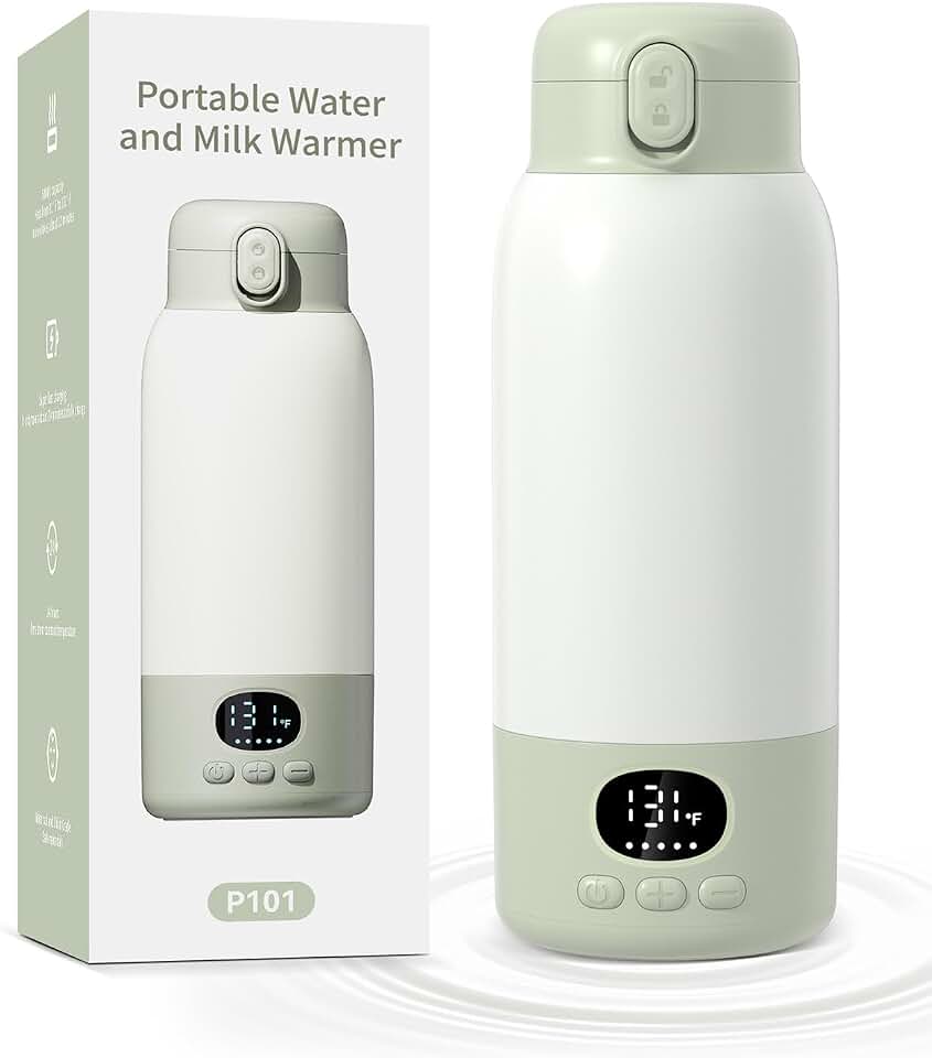Portable Bottle Warmer for Travel, 45W Fast Charging Milk Warmer 17oz | Large Capacity, Fast Heating Breast Milk Warmer, Long Battery Life, Precise Temp Control for Car, Outdoor