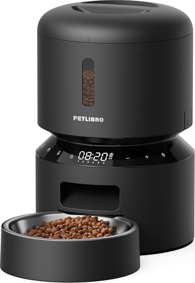 PETLIBRO Automatic Cat Feeder – 3L Programmable Pet Food Dispenser with Airtight Storage, Timed Portion Control, Voice Meal Call &amp; Dual Power Supply, Clog-Free Healthy Feeding for Cats &amp; Small Dogs