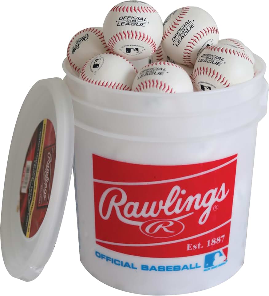 Rawlings | Official League Recreational Use Practice Baseballs | Youth/8U | OLB3 | Bucket | 24 Pack