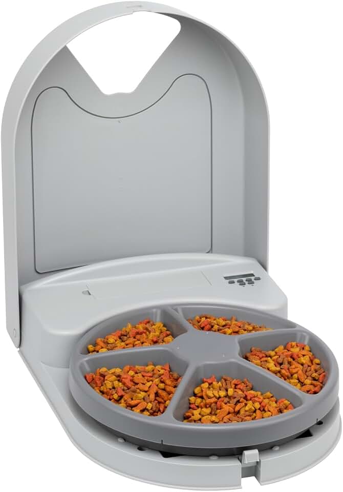 PetSafe Automatic Dog Feeder, 5 Meals, 40 oz Capacity, Plastic, for Dry Food, Multiple Pets
