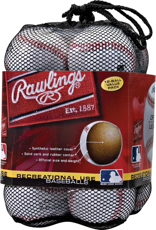 Rawlings | Official League Recreational Use Practice Baseballs | Youth | Bag of 12 | OLB3BAG12 | Pack of 12