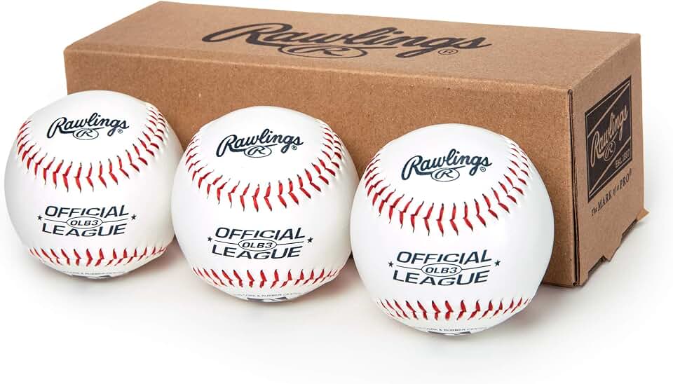 Rawlings | Official League Recreational Use Practice Baseballs | OLB3 | Youth/8U | Pack of 3