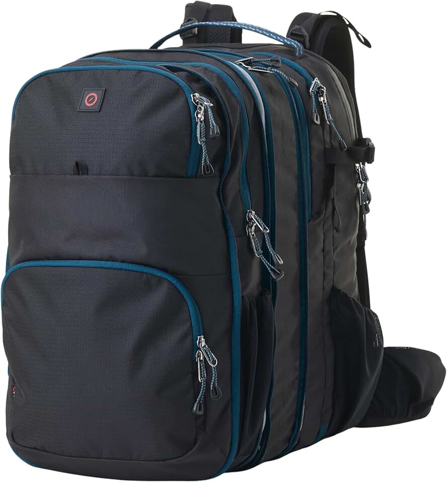 Modular Travel Backpack 3-in-1 Carry On | Expandable Backpack System (Core Pack, Link &amp; Daypack) | 12L–73L Travel Backpack for Men &amp; Women – Modevo Trio Travel Pack (Black)