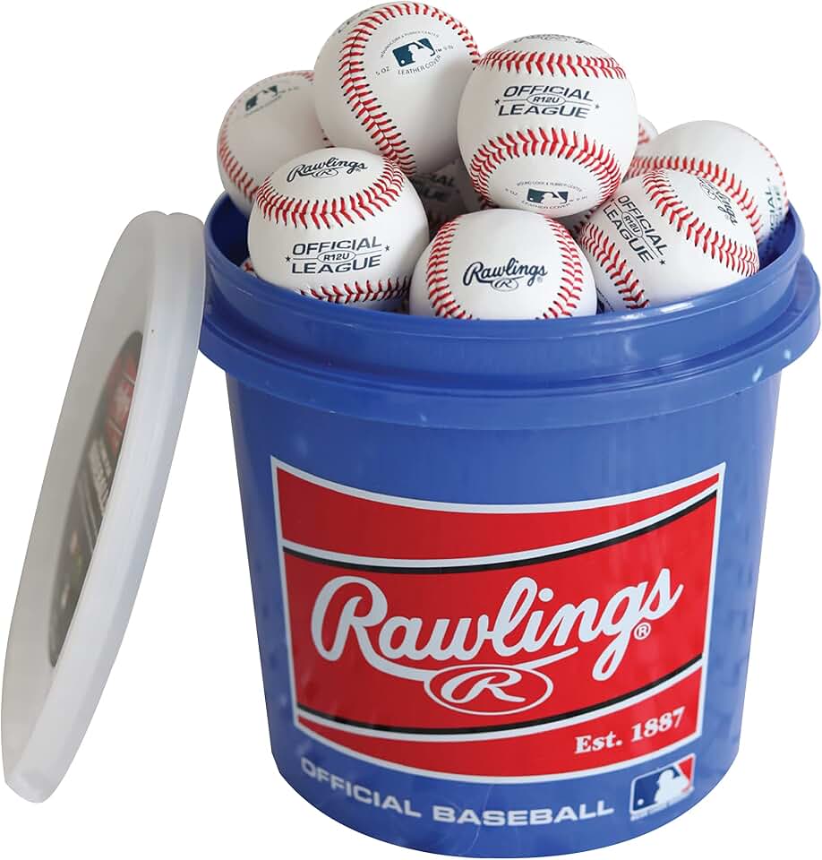 Rawlings | GAME USE Baseballs | Youth/12U | Game/Practice Use | Bucket | 24 Pack