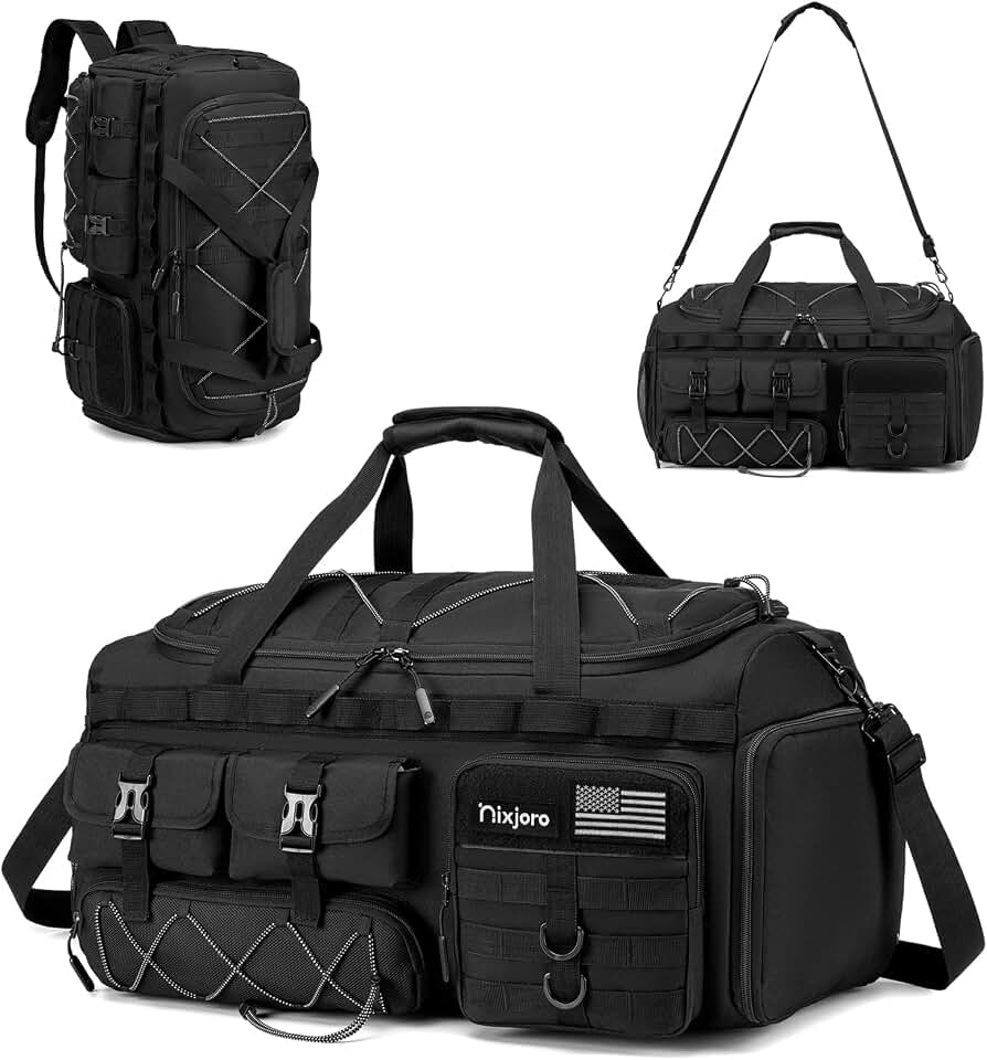 Gym Bag Men Women Carry On Luggage 22x14x9 Airline Approved 3 in 1 with Tactical Bag with Laptop Shoe Compartment for Weekender Overnight Range Workout