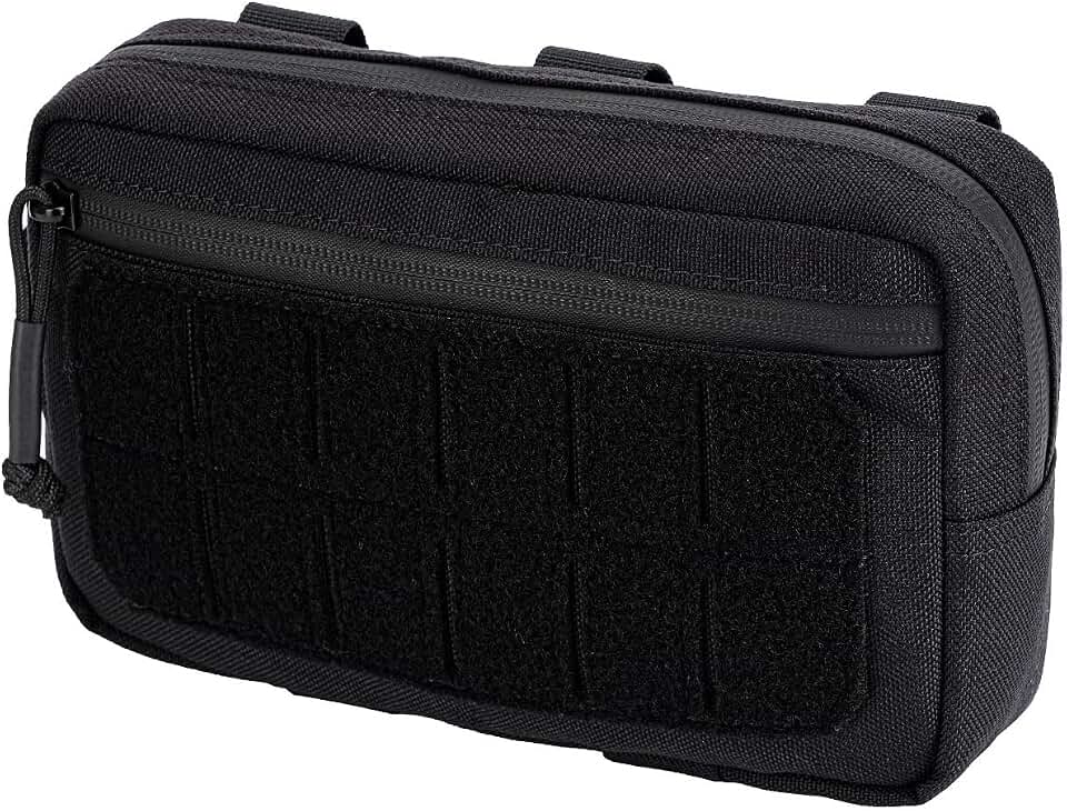Mini Modular Admin Pouch Tactical MOLLE Utility Tool Pouch for Chest Rig Duty Vest Battle Belt Backpack Accessory Small Dangler Bag EDC Gear Carrier IFAK Medical Kit Organizer