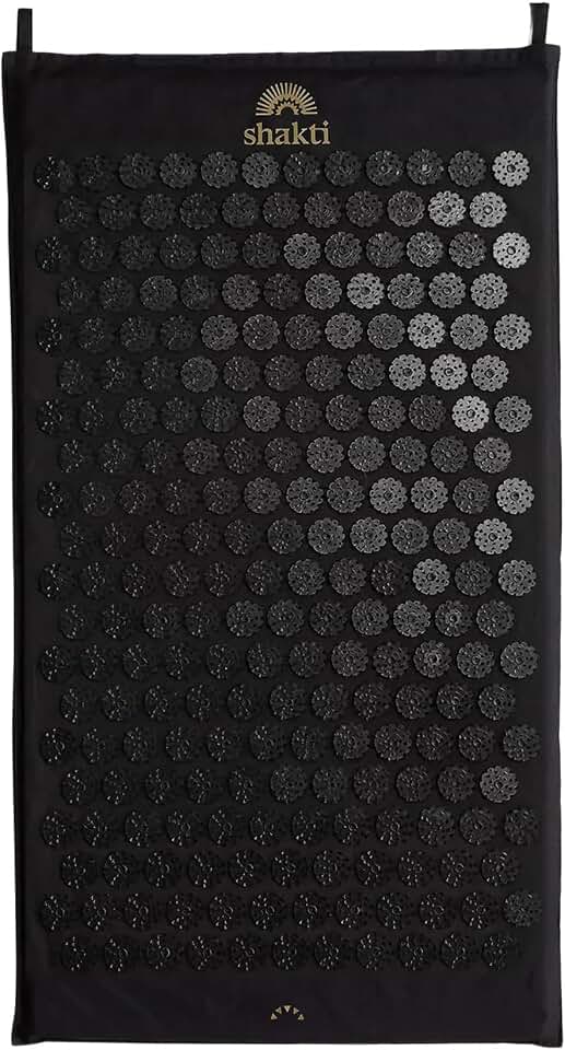 ShaktiMat Acupressure Mat for Tension Release &amp; Relaxation, Level 2 Black | Relaxation, Massage Muscles, Aid Sleep, Unlock Inner Tension, Similar to Acupuncture, Made with Organic Cotton &amp; ABS spikes