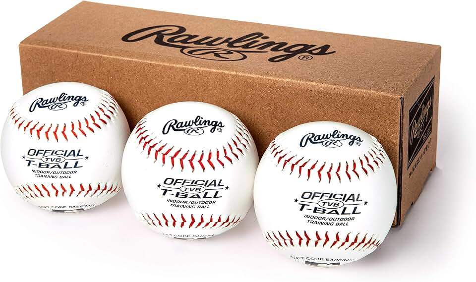 Rawlings | Official T-Balls | TVB | Youth/6u | 3 Pack | Sponge Rubber Core | Indoor/Outdoor