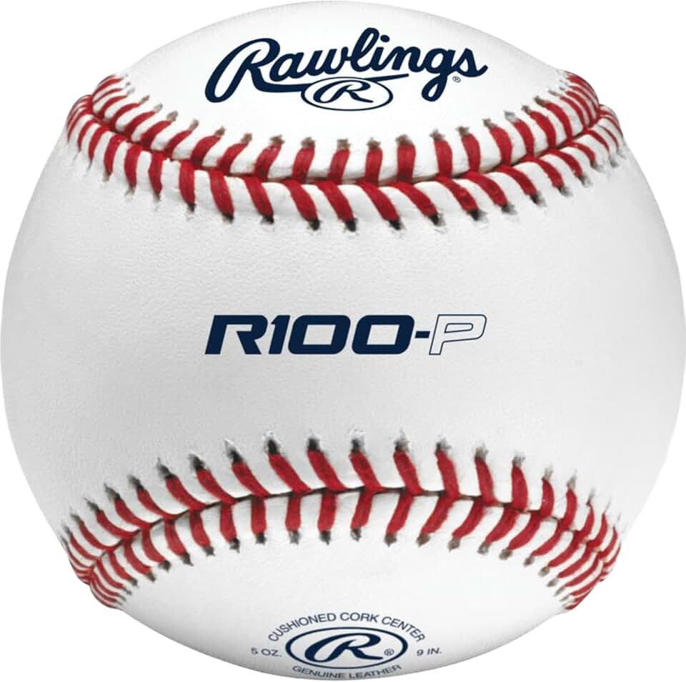 Rawlings | Practice Baseballs | R100-P or FSR100-P Baseballs | Collegiate, High School &amp; Youth | Flat or Raised Seam Choices