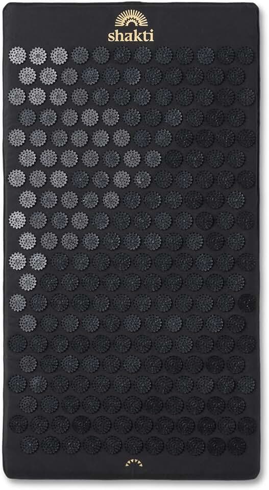ShaktiMat Acupressure Mat for Tension Release, Premium Level 1 Black | Relaxation, Massage Muscles, Aid Sleep, Unlock Inner Tension, Similar to Acupuncture, Made with Organic Cotton &amp; ABS spikes Global Organic Textile Standard