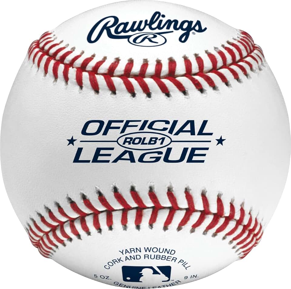 Rawlings | Official League Baseballs | Competition Grade | ROLB1 | Youth/14U | Game and Practice Use | 12 Count